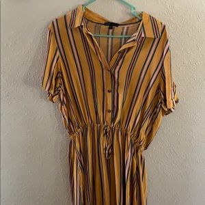 BeBop mustard yellow striped dress